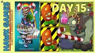 Plants vs Zombies 2 Holiday Mashup World Day 15 Easy (Protect Hot Date & Dark Alchemy)
