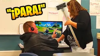 😲 Niño Pillado Jugando Fortnite en Clase (GRAN ERROR)