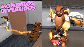 MURDER MYSTERY 2 MOMENTOS DIVERTIDOS VESTIDA DE DINOSAURIO // FUNNY ROBLOX MOMENTS