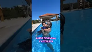 6ix9ine enjoying Pool time with his stepdaughter