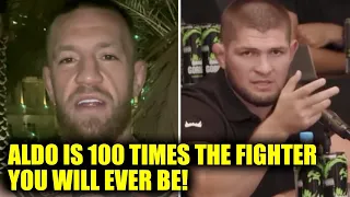 Conor McGregor Reacts To Khabib Talking SMACK About Jose Aldo