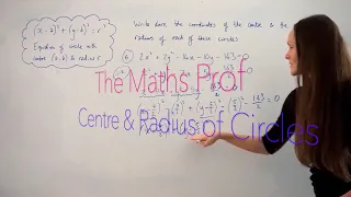 The Maths Prof: Finding Centre & Radius of Circles from Equations