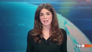 Italian TV presenter Costanza Calabrese accidentally flashes