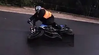 Biker crashes on a lesson: read description first