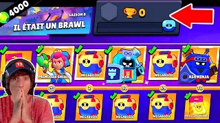 J'ACHETE TOUT LE BRAWLPASS SAISON 8 sur un COMPTE 0 TROPHEE PACK OPENING 2000 GEMMES Brawl Stars !