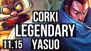 CORKI vs YASUO (MID) | Rank 2 Corki, Legendary, 16/2/3 | BR Grandmaster | v11.15