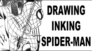 Drawing Inking Marvel Comics SPIDERMAN Timelapse | Spider-Man Walden Wong Art Preview.