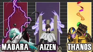 Power level: Aizen Vs. Madara Vs. Thanos | (@KINGRDBLIFE)