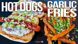 The Best Hot Dog Recipe - with Homemade Garlic Fries! | SAM THE COOKING GUY 4K