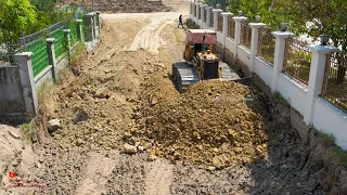 Extreme Power Komatsu Dozer Showing Updates Foundation New Road Build Working Add Lump Land​ On Road