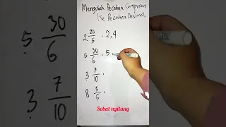 trik mengubah pecahan campuran menjadi desimal #trikmatematika #matematika #desimal