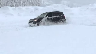 2015 Subaru Forester XT driving in deep snow