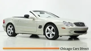 Chicago Cars Direct Presents a 2003 Mercedes-Benz SL500 Launch Edition. Designo Silver/Black