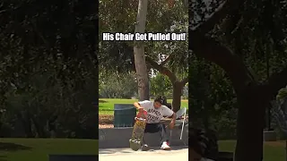 Chair Pulled Out Prank 😂 #JoeySalads #Pranks #Shorts