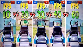 10FPS vs 20FPS vs 30FPS vs 40FPS vs 60FPS | BGMI | PUBG MOBILE | Does FPS Matter? Full test !!