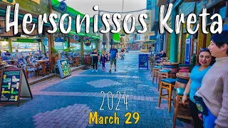 Hersonissos Crete, Kreta, walking tour 4k, Greece 2024