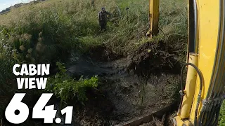 A Mass Of Mud And Scrub - Beaver Dam Removal With Excavator No.64.1 - Cabin View