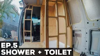 S1E5 Sprinter Van Conversion | Shower + Toilet