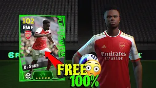 100% Working Trick To Get 102 Rated B. SAKA From Potw Worldwide Pack || eFootball 2024 Mobile