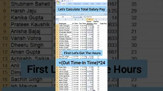 Let's Calculate Salary Pay  Hours kaise nikale in excel