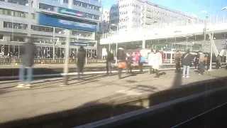 France: Journey on board a suburban train from Paris St Lazare stn in the Pont Cardinet area