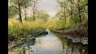 Watercolor painting tutorial - Calm Lake