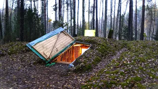 48 Hours in Rainy Woods: Prepping for a HARSH WINTER in a off grid cozy DUGOUT