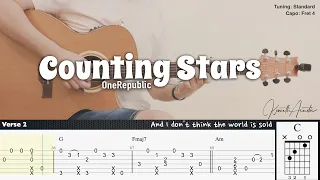 Counting Stars - OneRepublic | Fingerstyle Guitar | TAB + Chords + Lyrics