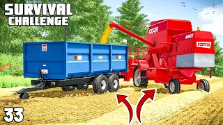 ENGINE SWAP IN THE COMBINE & NEW TRAILER! | Survival Challenge | Farming Simulator 22 - EP 33