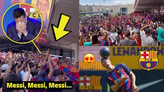 😢💔 Barça fans Chanted Messi's Name outside Camp Nou during Lewandowski’s official Presentation