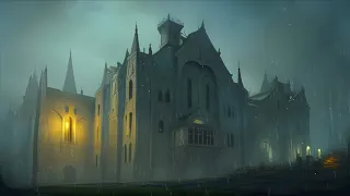 The Eerie Monastery | Spooky night ambience and ASMR / Rain sounds and fog.