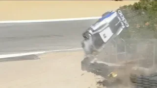 Lamborghini Super Trofeo North America 2018. Race 1 Laguna Seca Raceway. Sheena Monk Huge Crash