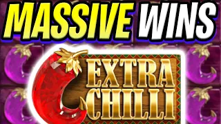 EXTRA CHILLI SLOT MAX SPINS & MEGA BIG WINS OMG *** MUST SEE ***