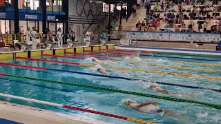 Luca D'Ambrosio 100m dorso eliminatorie Gran Prix, Piscina Scandone, Napoli, 3° in batteria