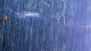 Deep Sleep Instantly With Heavy Rain On Roof & Thunder | Relaxing Rain Sounds For Sleeping well