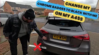 Chrome Badge Removal Tutorial - How to Change Chrome Badges To Gloss Black On My Mercedes A45s AMG