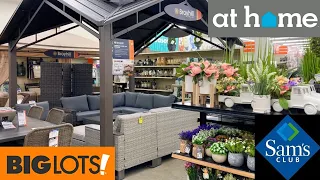 SAM'S CLUB BIG LOTS AT HOME PATIO FURNITURE GAZEBOS SOFAS SHOP WITH ME SHOPPING STORE WALK THROUGH