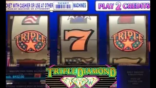 HUGE SLOT WIN! CLASSIC OLD SCHOOL CASINO SLOTS: TRIPLE DIAMOND + TRIPLE STARS SLOT PLAY!