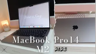 MacBook Pro 14 M2 2023 | unboxing setup 🍎 customization ✨|