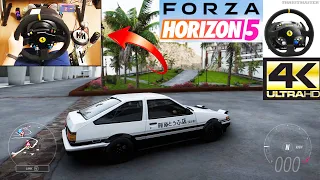 Forza Horizon 5 Drifting at HOTEL PLAZA / AE86 / Steering Wheel + Shifter + HANDBRAKE gameplay (4k)