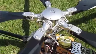 5 BLADE TEST, monster CNC rotor head, 700 SIZE model helicopter.