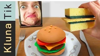 SPONGE SANDWICH & CLAY BURGER for LUNCH!