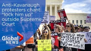 Anti-Kavanaugh protesters chant 'lock him up' at demonstration outside Supreme Court