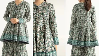 16 Pannel کلیوں والی short designer frock tutorial | Pannel frock cutting and stitching