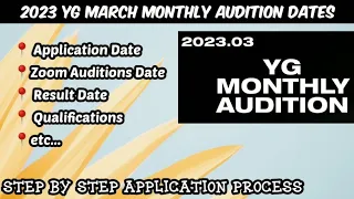 New Dates & Time for YG March Monthly Audition | Kpop Audition