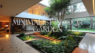 Minimalist Indoor Garden House where Open Plan Living Spaces Are Interspersed with Indoor Trees