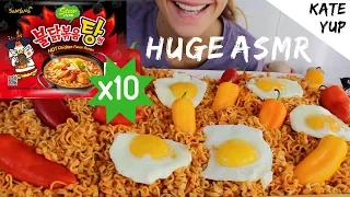 HUGE ASMR-MUKBANG !! KATE YUP VS 10 PACKS NOODLE FIRE !! WARNING !! SO SPICY