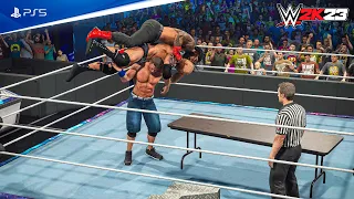 WWE 2K23 John Cena, vs Roman Reigns, vs The Rock | Extreme Rules Undisputed Champions | PS5™ [4K60]