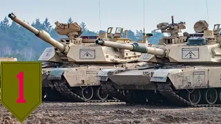 US Army, Big Red One. Soldiers, tanks and armored vehicles during combat exercises in Poland, NATO.