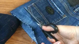 From old jeans we sew a new skirt DIY master class